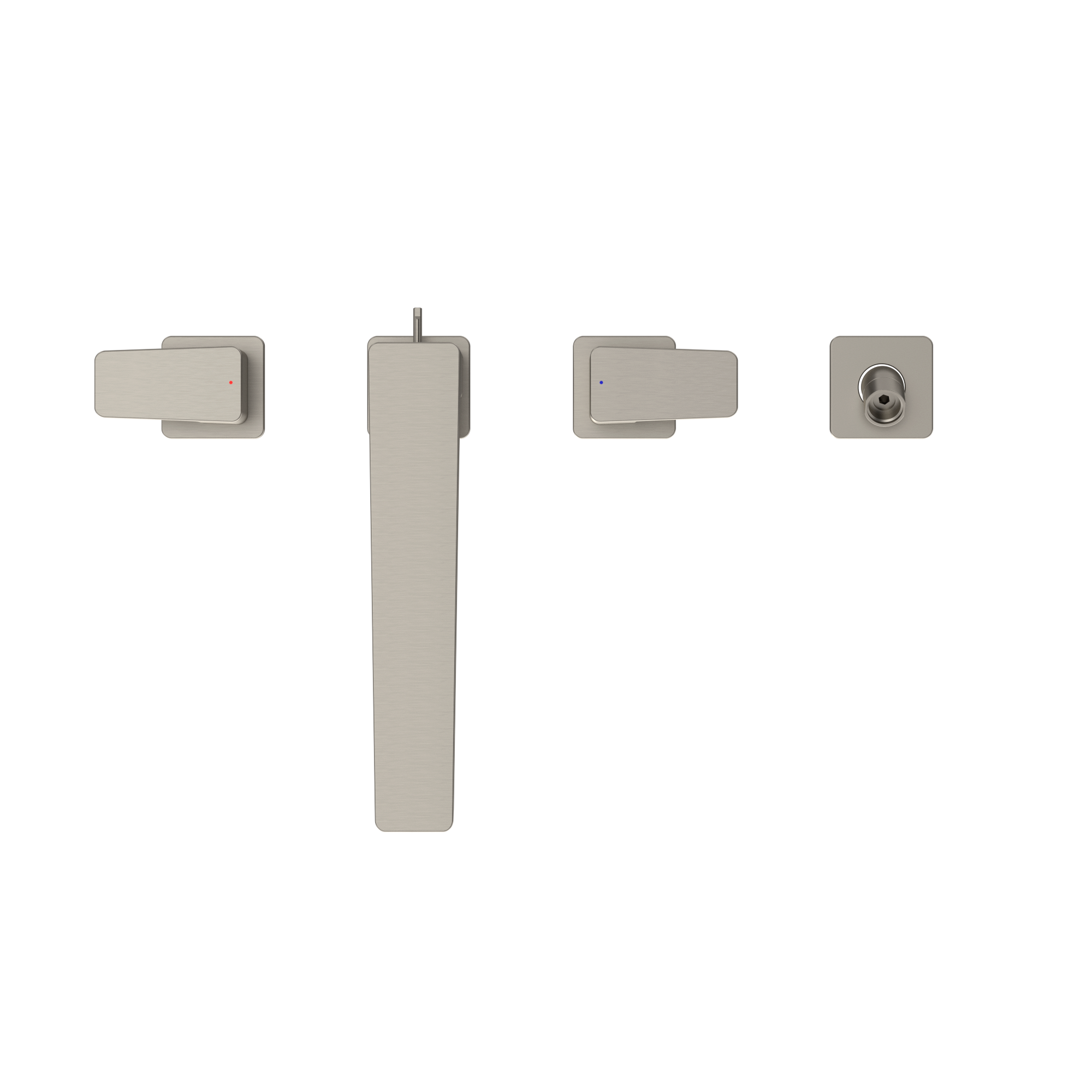 TOTO GE Two-Handle Deck-Mount Roman Tub Filler Trim with Handshower, Brushed Nickel, Brass, TBG07202U#BN