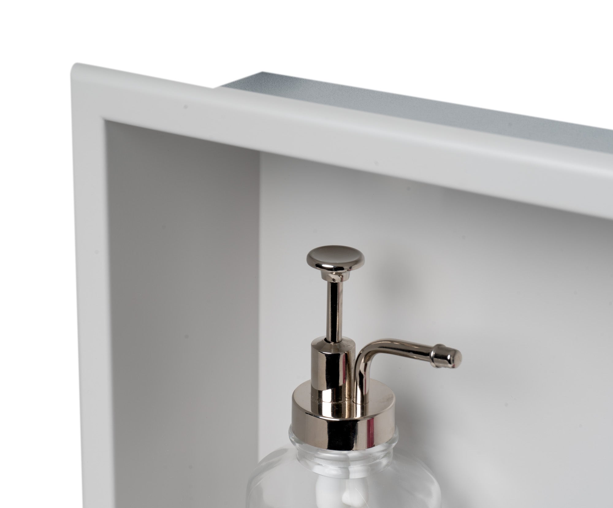 ALFI brand ABNC2412-W 24 x 12 White Matte Stainless Steel Horizontal Single Shelf Bath Shower Niche, 20 Gauge