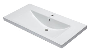 Alternate Image for Eago 39.38" x 19.13" Rectangle Drop In Porcelain Bathroom Sink, White, 1 Faucet Hole, BH002