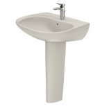 TOTO Prominence Oval Basin Pedestal Bathroom Sink with CeFiONtect for Single Hole Faucets, Sedona Beige, Vitreous China, LPT242G#12