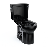 TOTO Drake Two-Piece Round 1.6 GPF Universal Height TORNADO FLUSH Toilet, Ebony, Vitreous China, CST775CSF#51