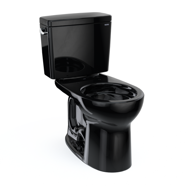 TOTO Drake Two-Piece Round 1.6 GPF Universal Height TORNADO FLUSH Toilet, Ebony, Vitreous China, CST775CSF#51