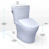 TOTO WASHLET+ Aquia IV Arc Two-Piece Elongated Dual Flush 1.28 and 0.9 GPF Toilet with S7A Contemporary Bidet Seat, Cotton White, Vitreous China|Plastic, MW4484736CEMFGN#01