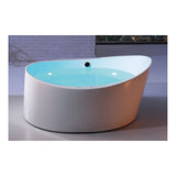 Eago 66" Acrylic Free Standing Oval Air Bubble Bathtub, White, AM2130