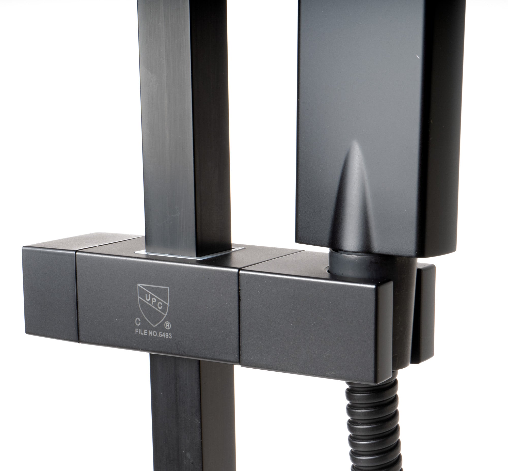 ALFI brand AB7606-BM Black Matte Square Sliding Rail Hand Shower Set, Brass