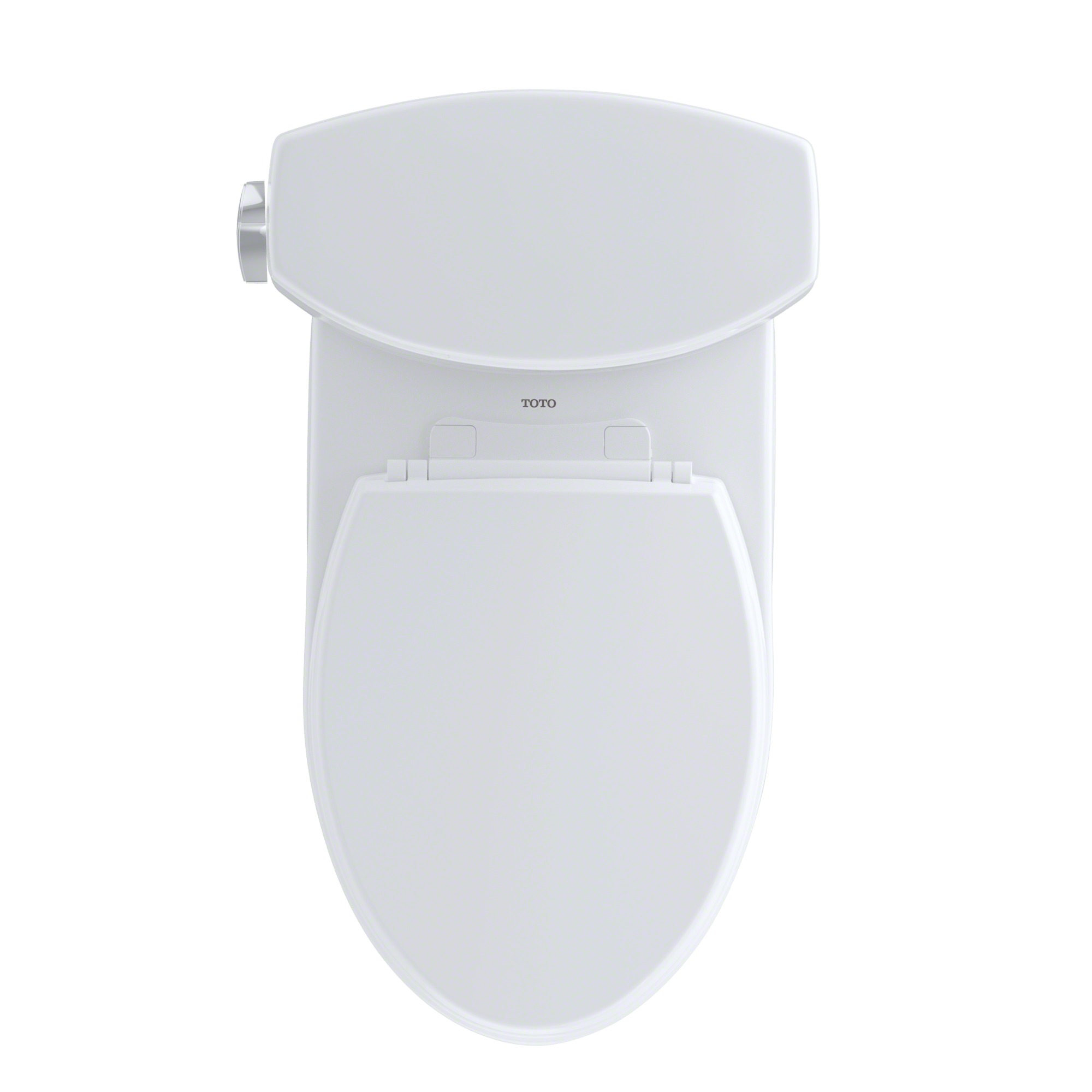 TOTO Drake II Two-Piece Elongated 1.28 GPF Universal Height Toilet with CEFIONTECT and Right-Hand Trip Lever, Cotton White, Vitreous China, CST454CEFRG#01