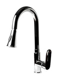 ALFI brand 1.8 GPM Lever Gooseneck Spout Touch Kitchen Faucet, Modern, Gray, Pull Down, Polished Chrome, ABKF3480-PC
