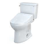 TOTO Drake WASHLET+ Two-Piece Elongated 1.6 GPF Universal Height TORNADO FLUSH Toilet with C5 Bidet Seat, Cotton White, Vitreous China, MW7763084CSFG#01