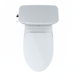 TOTO Drake Two-Piece Elongated 1.6 GPF Universal Height TORNADO FLUSH  Toilet with 10 Inch Rough-In, CEFIONTECT, and SoftClose Seat, WASHLET+ Ready, Cotton White, Vitreous China, MS776124CSFG.10#01