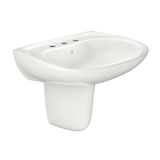 TOTO Prominence Oval Wall-Mount Bathroom Sink with CEFIONTECT and Shroud for 8 Inch Center Faucets, Colonial White, Vitreous China, LHT242.8G#11