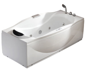 Alternate Image for Eago 71" Acrylic Corner Rectangle Bathtub with Fixtures, White, AM189ETL-R