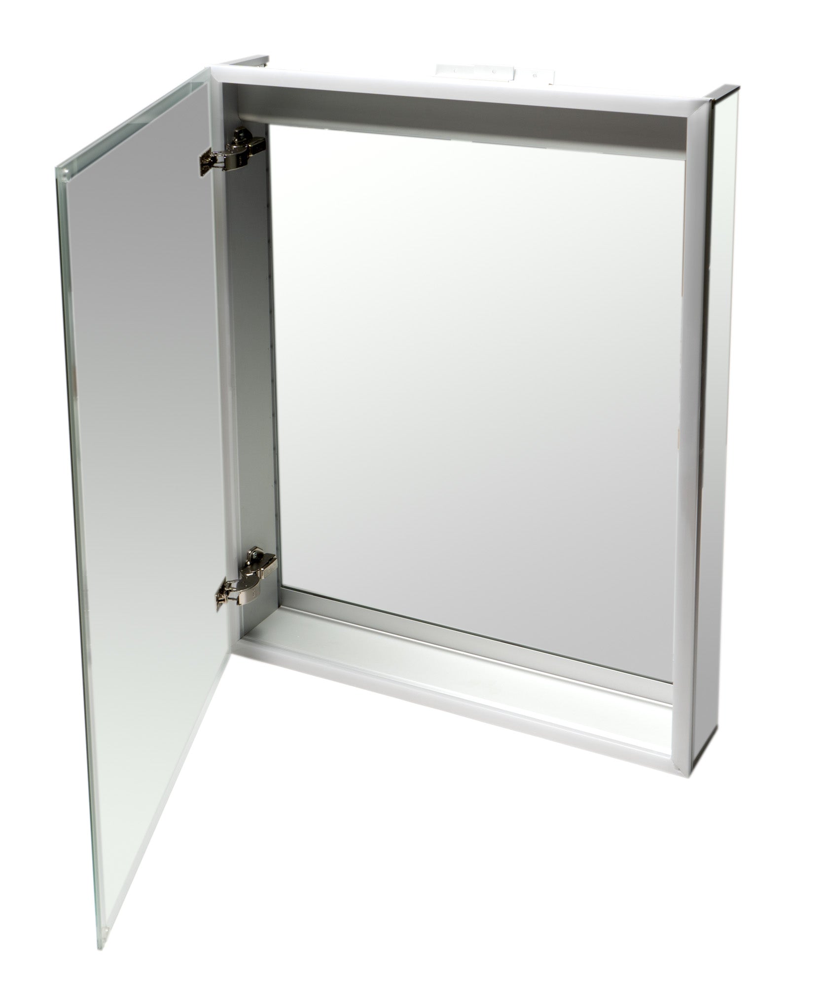 ALFI brand ABMC2432 24" x 32" Single Door LED Light Medicine Cabinet, Aluminum, Gray