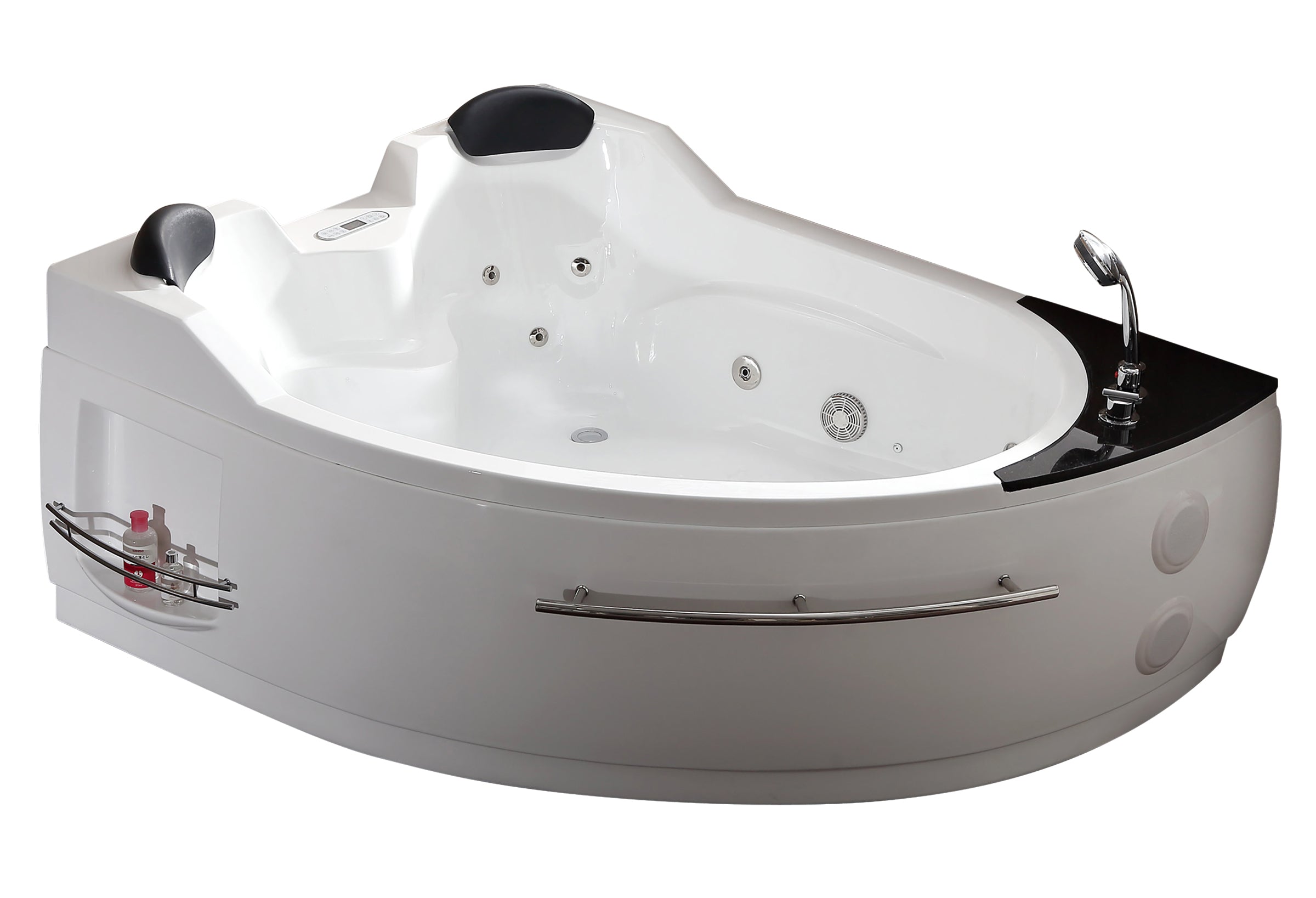 Eago 67" Acrylic Corner Neo-angle Round Bathtub, White, AM113ETL-R