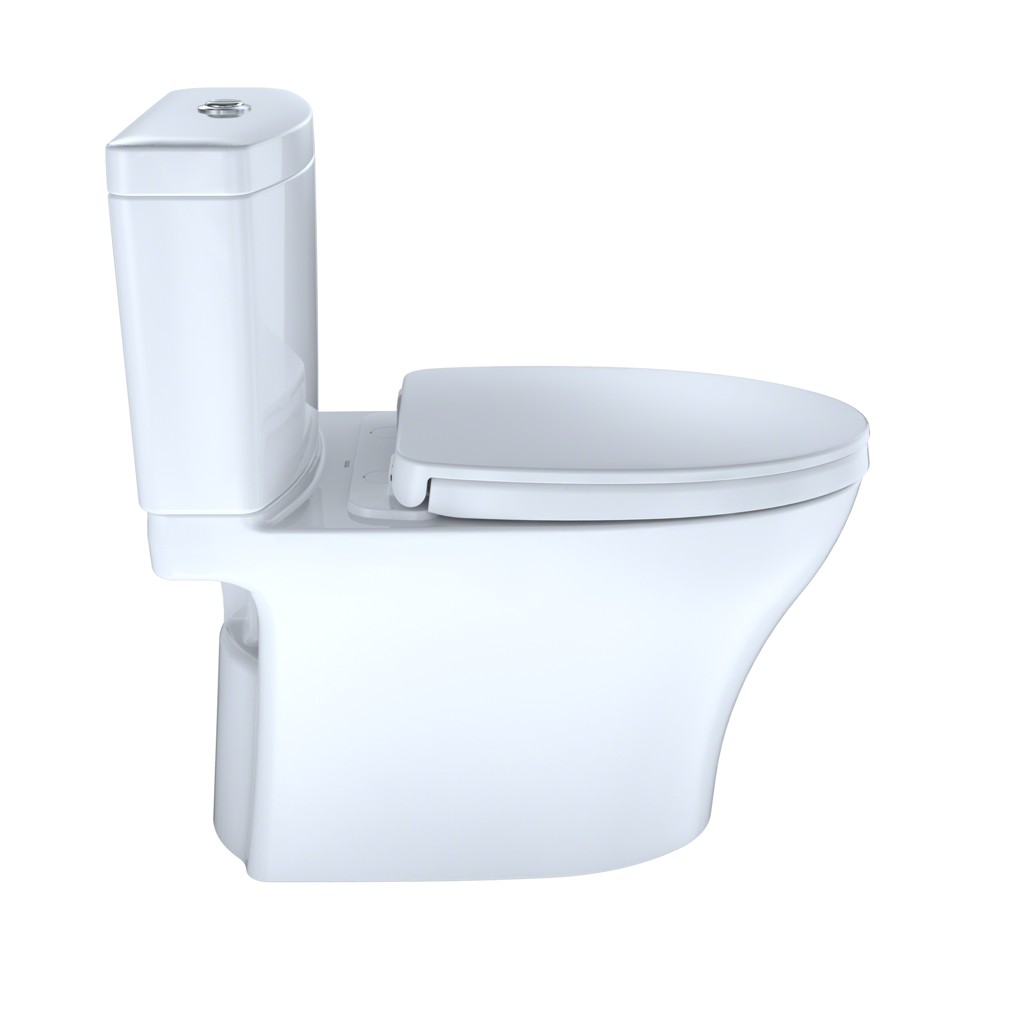 TOTO Aquia IV WASHLET+ Two-Piece Elongated Dual Flush 1.28 and 0.9 GPF Toilet with CEFIONTECT, Cotton White, Vitreous China, MS446124CEMGN#01
