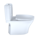 TOTO Aquia IV WASHLET+ Two-Piece Elongated Dual Flush 1.28 and 0.9 GPF Toilet with CEFIONTECT, Cotton White, Vitreous China, MS446124CEMGN#01