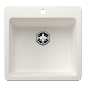 Alternate Image for Blanco Liven 21" Dual Mount Silgranit Kitchen Sink, White, 1 Faucet Hole, 443229