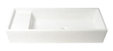 ALFI brand 39.4" x 14.6" Rectangle Above Mount or Semi Recessed Fireclay Bathroom Sink, White, No Faucet Hole, AB39TR