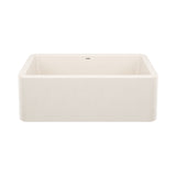 Blanco Ikon 30" Silgranit Farmhouse Sink, Soft White, No Faucet Hole, 443076