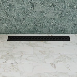 Alternate Image for ALFI brand ABLD32C-BM 32" Black Matte Stainless Steel Linear Shower Drain with Groove Holes