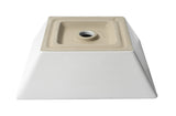 ALFI brand 16.5" x 16.5" Square Above Mount Porcelain Bathroom Sink, White, No Faucet Hole, ABC912