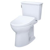 TOTO Drake Transitional WASHLET+ Two-Piece Elongated 1.28 GPF Universal Height TORNADO FLUSH Toilet with S7A Contemporary Bidet Seat, Cotton White, Vitreous China|Plastic, MW7864736CEFG.10#01