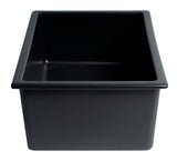 ALFI brand 24" Under Mount Fireclay Kitchen Sink, Black Matte, No Faucet Hole, AB2418UD-BM