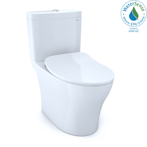 Alternate Image for TOTO Aquia IV Two-Piece Elongated Dual Flush 1.28 and 0.9 GPF Toilet with CEFIONTECT and SoftClose Seat, WASHLET+ Ready, Cotton White, Vitreous China, MS446234CEMGN#01