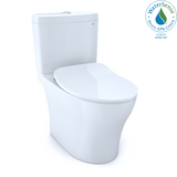 TOTO Aquia IV Two-Piece Elongated Dual Flush 1.28 and 0.9 GPF Toilet with CEFIONTECT and SoftClose Seat, WASHLET+ Ready, Cotton White, Vitreous China, MS446234CEMGN#01