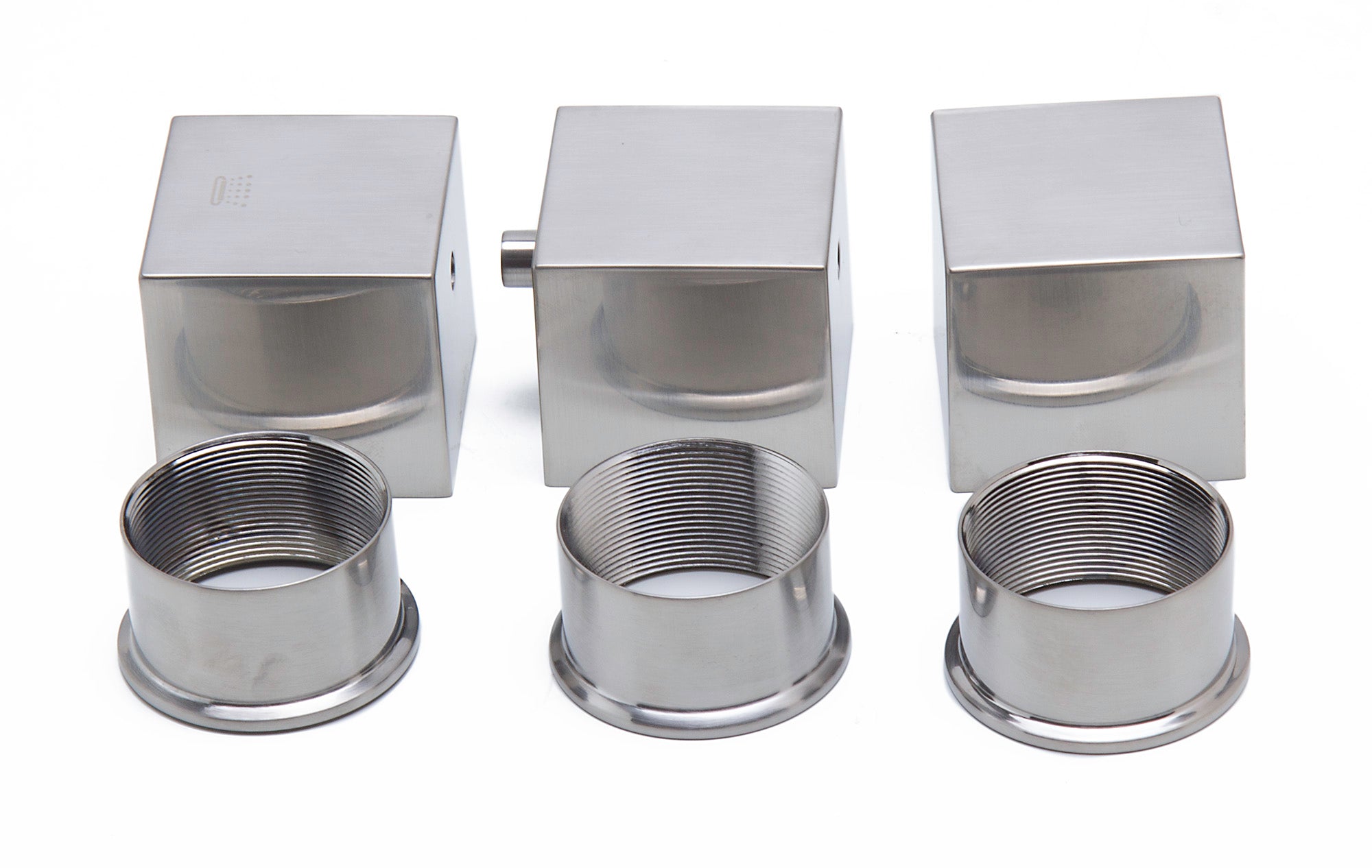 ALFI brand AB2801-BN Brushed Nickel Concealed 3-Way Thermostatic Valve Shower Mixer Square Knobs, Brass