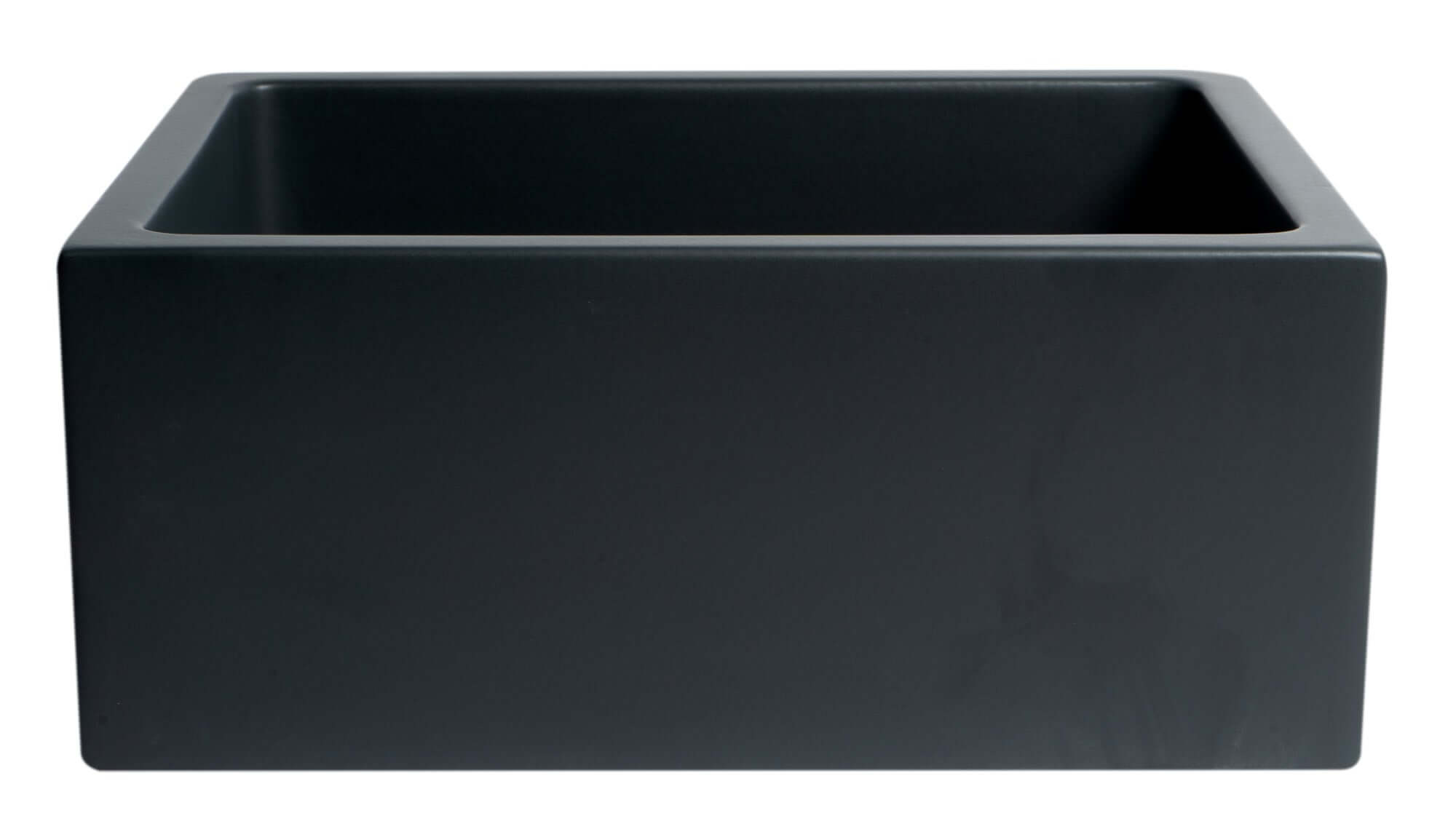 ALFI brand 24" Fireclay Farmhouse Sink, Black Matte, No Faucet Hole, AB2418HS-BM