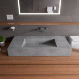 Alternative View of ALFI brand 40" x 18.9" Rectangle Above Mount Concrete Bathroom Sink, Gray Matte, 1 Faucet Hole, ABCO40R