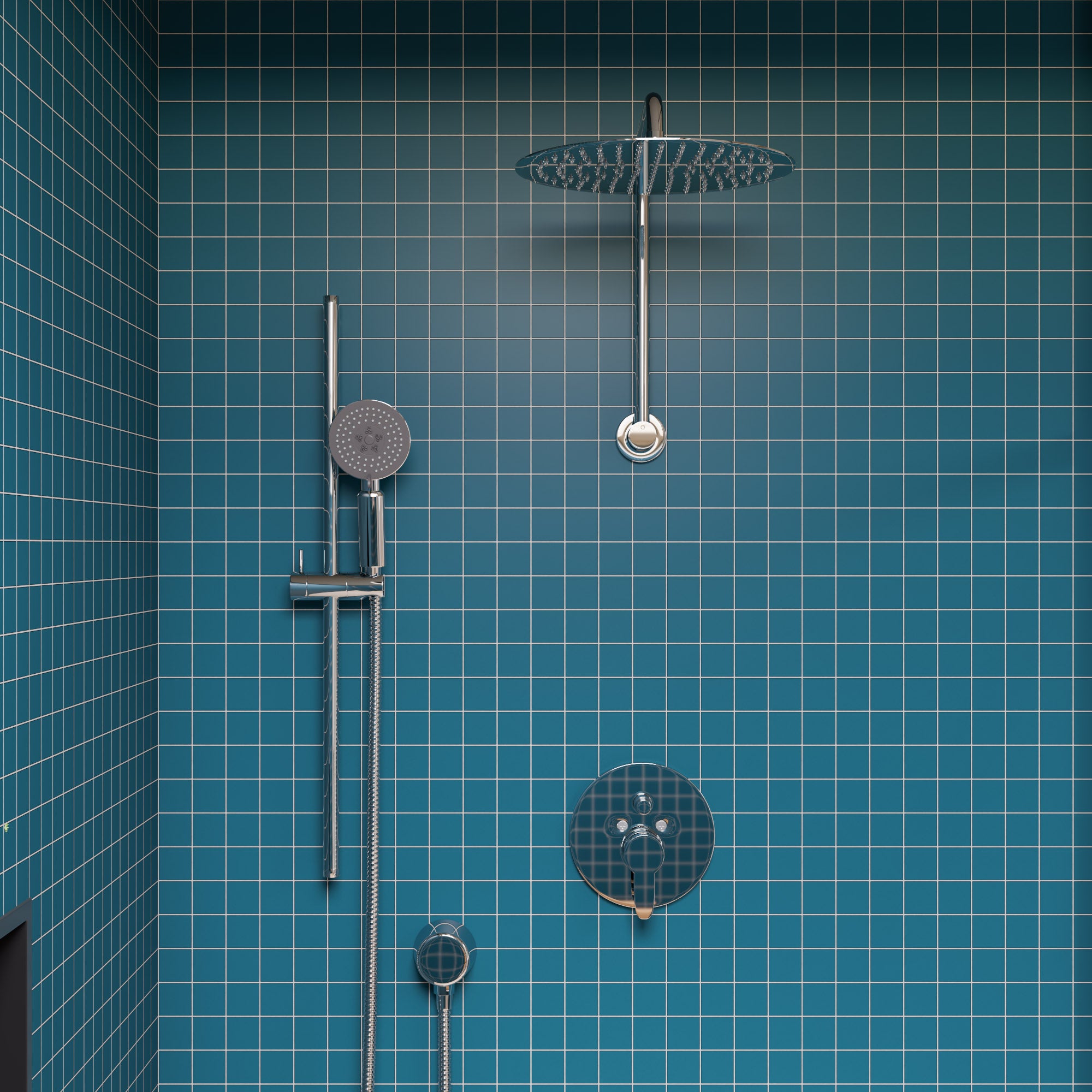 ALFI brand AB12GRW-PC Polished Chrome 12" Round Raised Wall Mounted Shower Arm, Brass