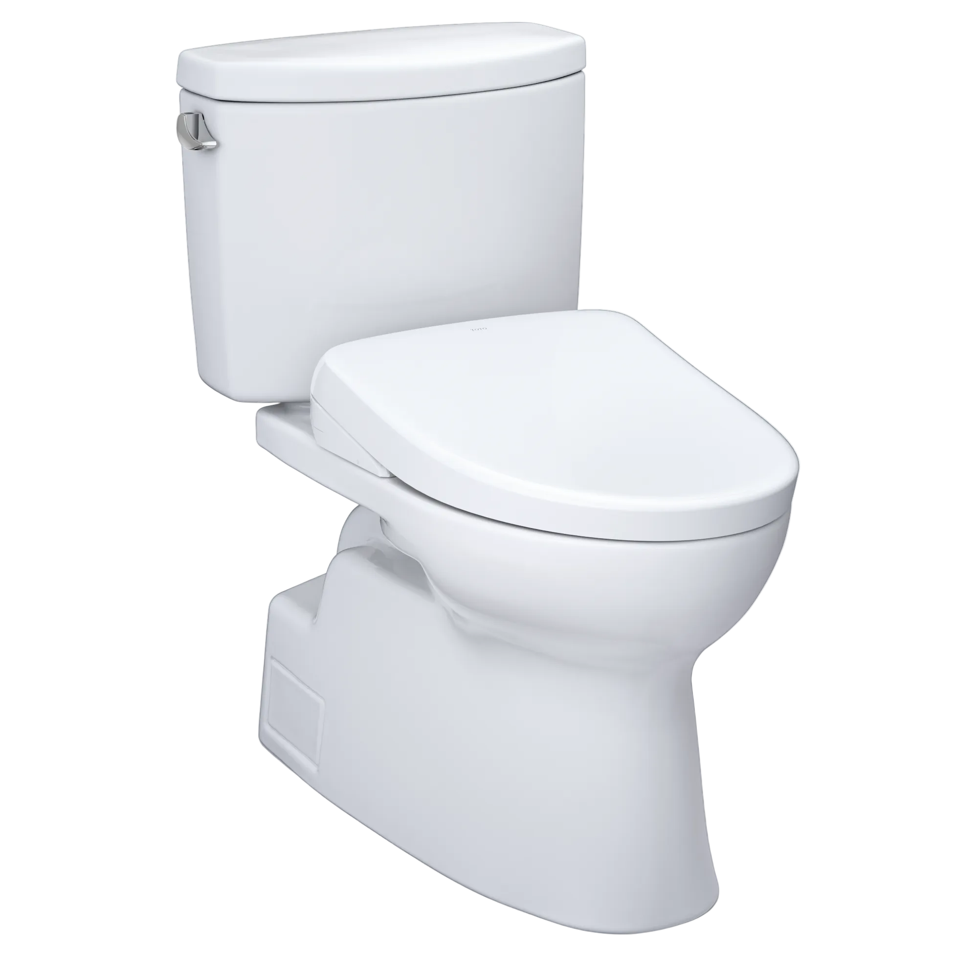 TOTO WASHLET+ Vespin II Two-Piece Elongated 1.28 GPF Toilet with Auto Flush WASHLET+ S7 Contemporary Bidet Seat, Cotton White, Vitreous China|Plastic, MW4744726CEFGA#01