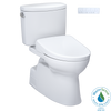 TOTO WASHLET+ Vespin II Two-Piece Elongated 1.28 GPF Toilet with Auto Flush WASHLET+ S7A Contemporary Bidet Seat, Cotton White, Vitreous China|Plastic, MW4744736CEFGA#01
