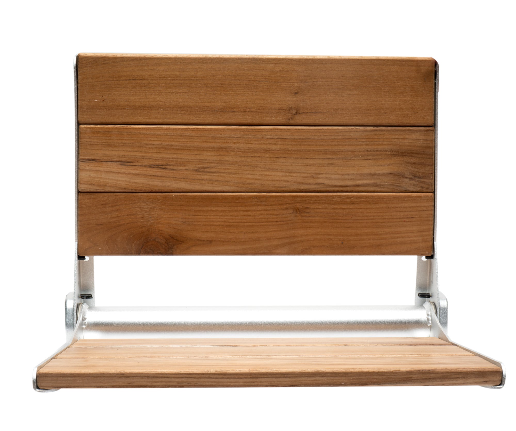 ALFI brand ABS17 17" Folding Teak Wood Shower Seat Bench with Backrest, Natural Wood, ABS17-SA
