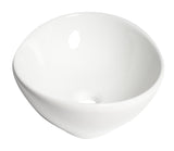 ALFI brand 15.38" x 12.75" Oval Above Mount Porcelain Bathroom Sink, White, No Faucet Hole, ABC913