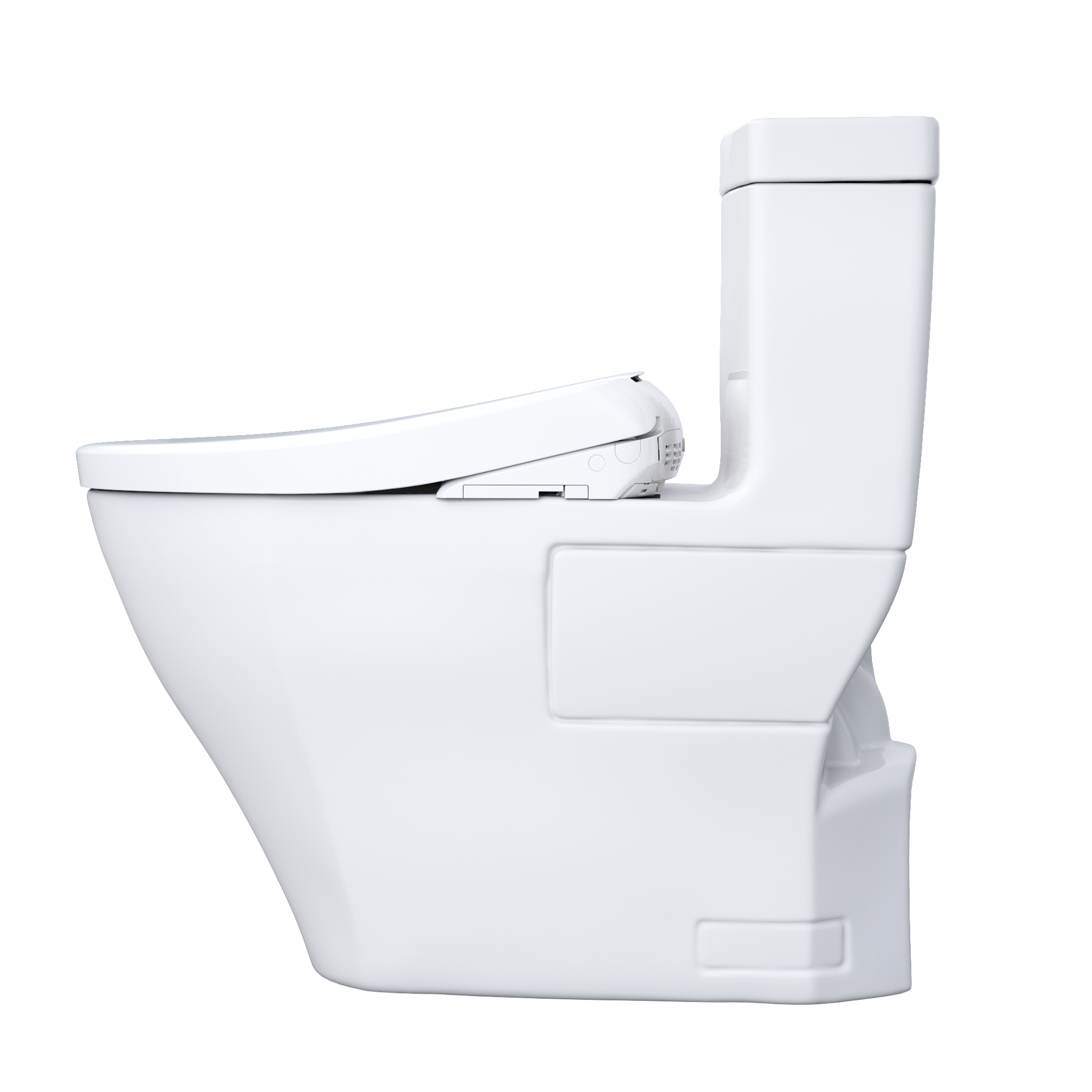 TOTO WASHLET+ Legato One-Piece Elongated 1.28 GPF Toilet with Auto Flush S7 Contemporary Bidet Seat, Cotton White, Vitreous China|Plastic, MW6244726CEFGA#01