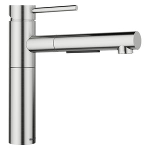 Alternate Image for Blanco Alta II Low Arc Pull-Out Kitchen Faucet, PVD Steel, 1.5 GPM, Brass, 527559