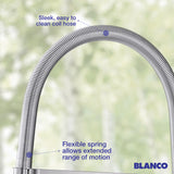 Blanco Rivana Semi-Pro Pull-Down Dual-Spray Kitchen Faucet, Satin Dark Steel, 1.5 GPM, Brass, 443266
