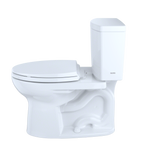 TOTO Drake II 1G Two-Piece Elongated 1.0 GPF Universal Height Toilet with CEFIONTECT and Right-Hand Trip Lever, Cotton White, Vitreous China, CST454CUFRG#01