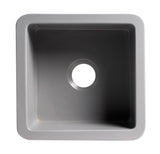 ALFI brand 18" Square Fireclay Bar/Prep Sink, Gray Matte, ABF1818S-GM