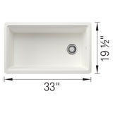 Blanco Inteos 33" Undermount Silgranit Workstation Kitchen Sink, White, No Faucet Hole, 443314