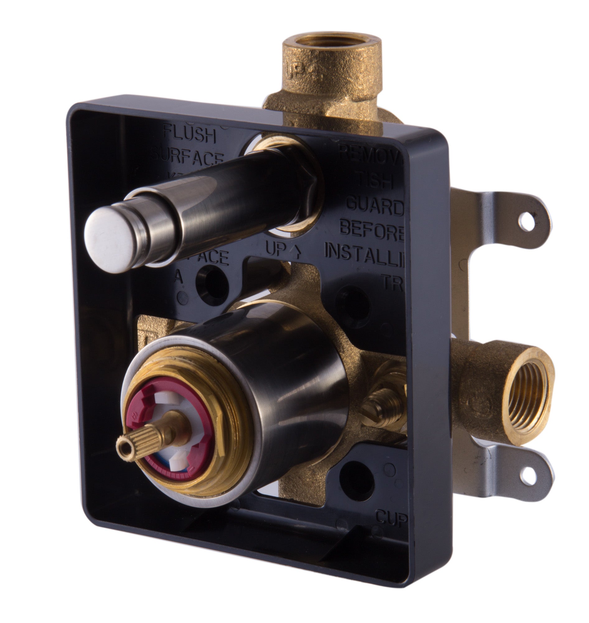 ALFI brand AB6801-BN Brushed Nickel Modern Square Pressure Balanced Shower Mixer with Diverter, Brass