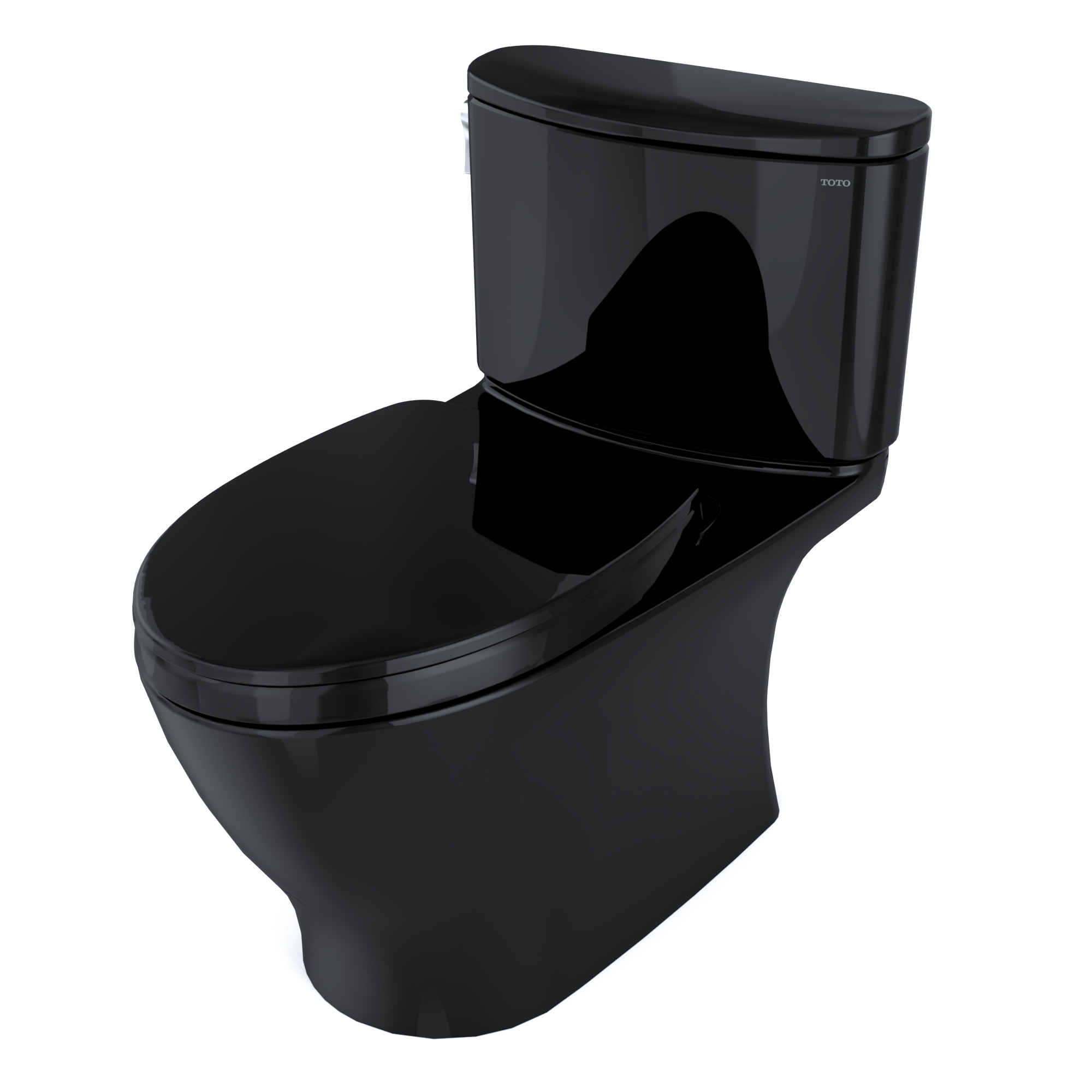 TOTO Nexus 1G Two-Piece Elongated 1.0 GPF Universal Height Toilet with SS124 SoftClose Seat, WASHLET+ Ready, Ebony, Vitreous China, MS442124CUF#51