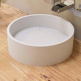 ALFI brand 15.13" x 15.13" Round Above Mount Resin Bathroom Sink, White Matte, No Faucet Hole, ABRS15R