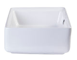 Eago 19.63" x 14.13" Rectangle Above Mount Porcelain Bathroom Sink, White, No Faucet Hole, BA131