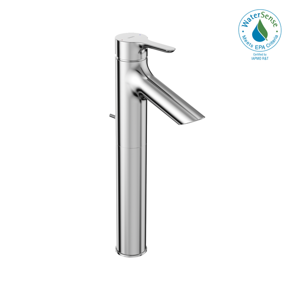 TOTO Brass, TLS01307U#CP LB Series 1.2 GPM Single Handle Bathroom Faucet for Vessel Sink with Drain Assembly, Polished Chrome