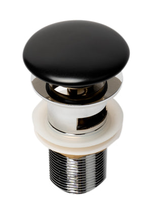 Alternate Image for ALFI brand Brass, AB8056-BM Black Matte Ceramic Mushroom Top Pop Up Drain for Sinks with Overflow