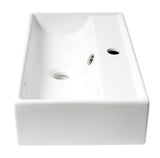 ALFI brand 21.38" x 12.25" Rectangle Wall Mount Porcelain Bathroom Sink, White, 1 Faucet Hole, ABC122