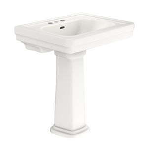 Alternate Image for TOTO Promenade 27-1/2" x 22-1/4" Rectangular Pedestal Bathroom Sink for 4 inch Center Faucets, Colonial White, Vitreous China, LPT530.4N#11